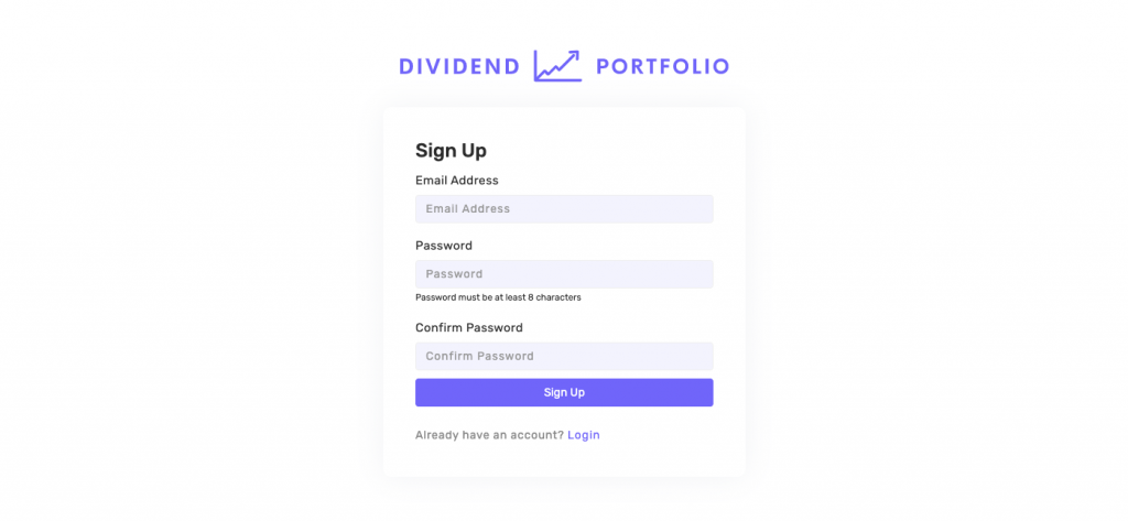 Create a dividend portfolio account